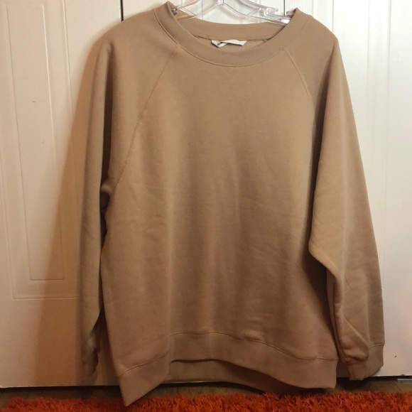 BLUENOTES BEIGE/BROWN PLAIN CREWNECK NWOT - Picture 1 of 2